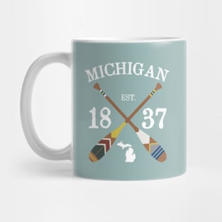 Paddle Michigan, MI Lake Life Painted Oars Mug